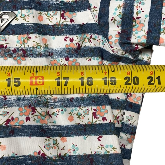 ROXY Torah Bright Liberty Jacket Size Small Slim Fit 8K Striped Floral Hooded - Picture 12 of 16